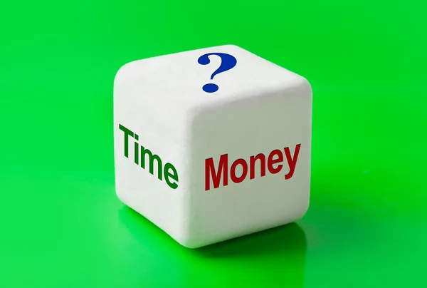 Kocka szavakkal idő és pénz — Stock Fotó