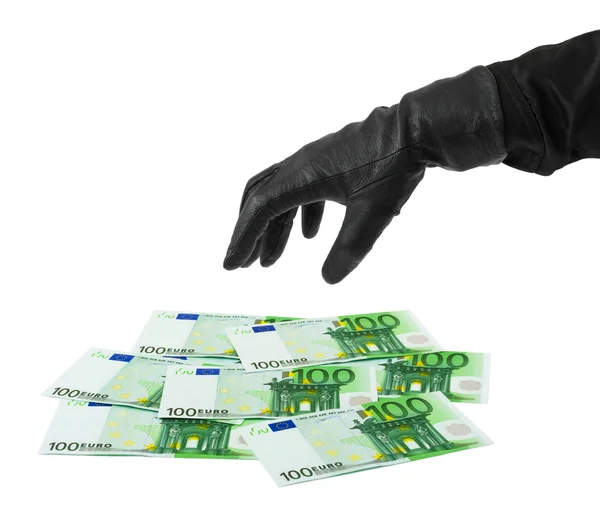 stock image Hand in glove and money