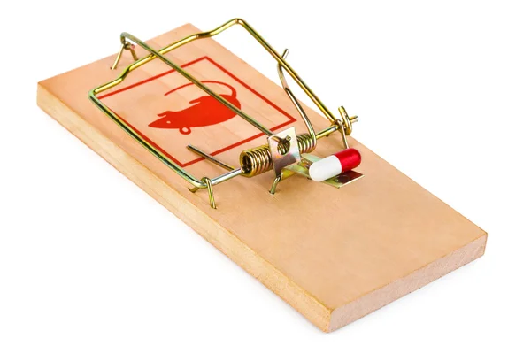 Mousetrap and pill — Stock Photo, Image