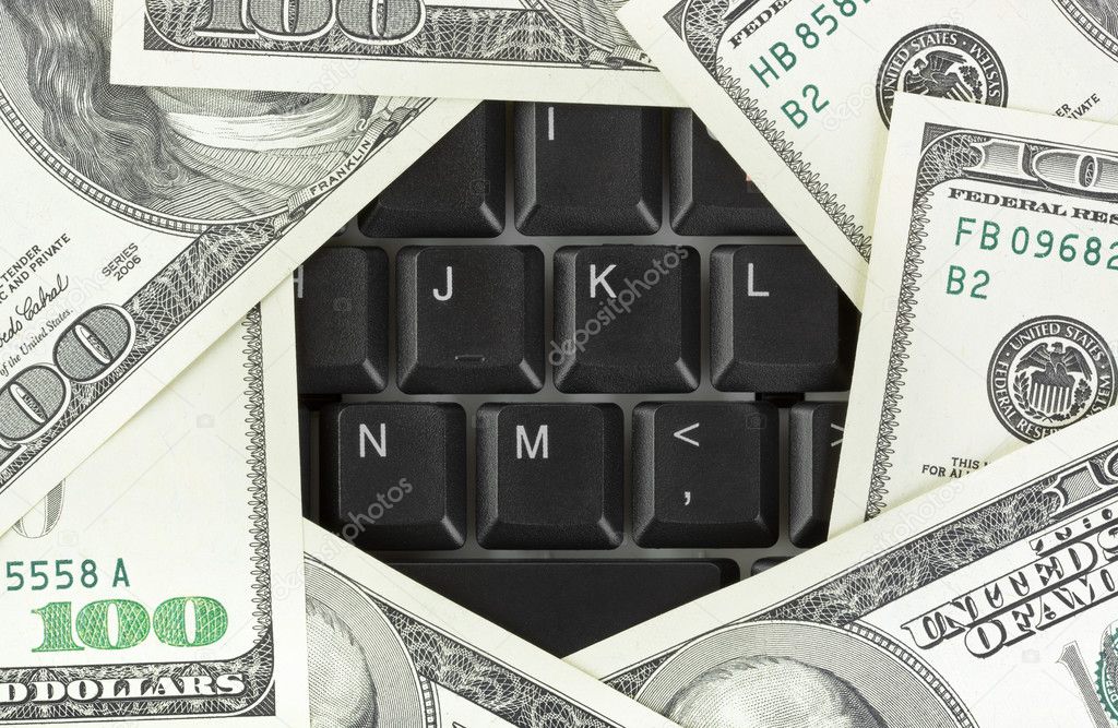 Computer keyboard and money