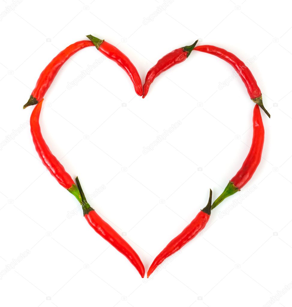 Heart made of pepper