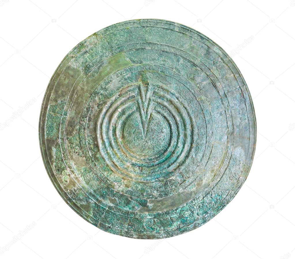 Bronze shield in Delphi museum, Greece