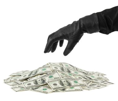 Hand in glove and money clipart