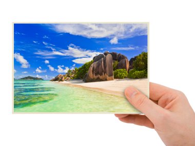 Beach photography in hand clipart