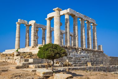 Atina, Yunanistan yakınındaki cape sounion tapınağında Poseidon