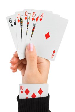 Hand and card in sleeve clipart