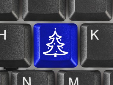 bilgisayar klavye ile Noel ağacı anahtar