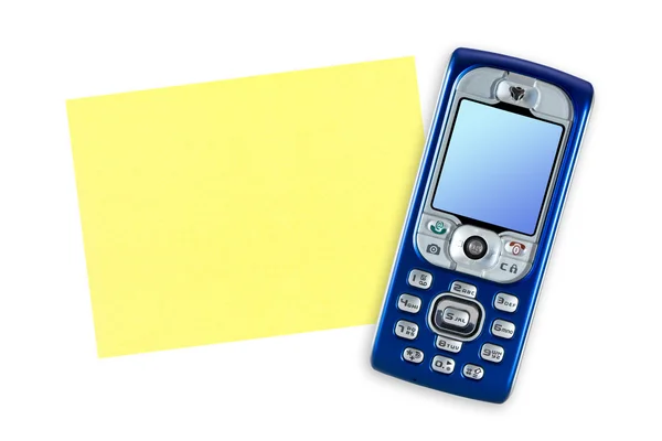 Mobilní telefon a dopisní papír — Stock fotografie