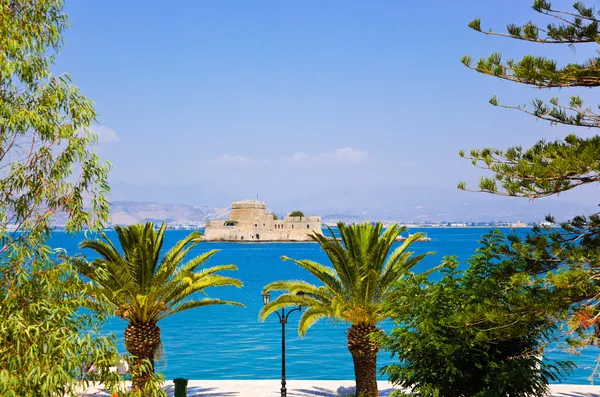 Wyspa zamek Bourtzi w nafplion, Grecja — Zdjęcie stockowe
