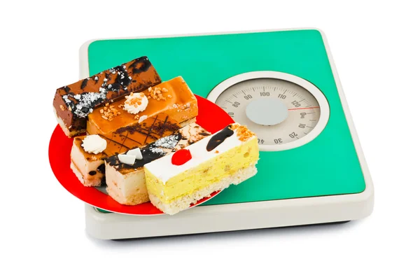 Ciasta na skali wagi — Zdjęcie stockowe
