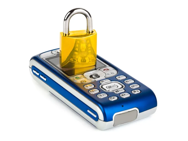 Mobile phone and lock — Stock Photo, Image