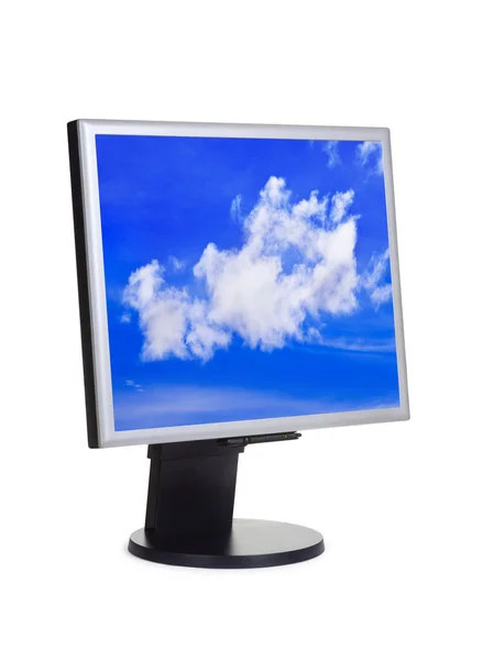 Небо на экране компьютера — стоковое фото