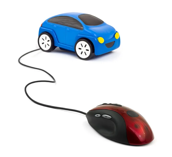 Ordenador ratón y coche — Foto de Stock