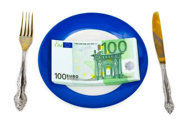 Money on plate — Stock Photo, Image