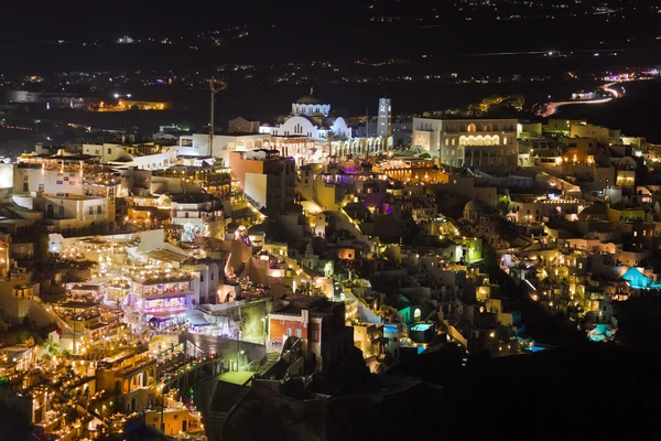 산 토 리 니 밤-그리스 — 스톡 사진