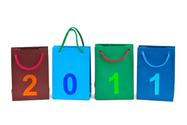 stock image Shopping bags and numbers 2011