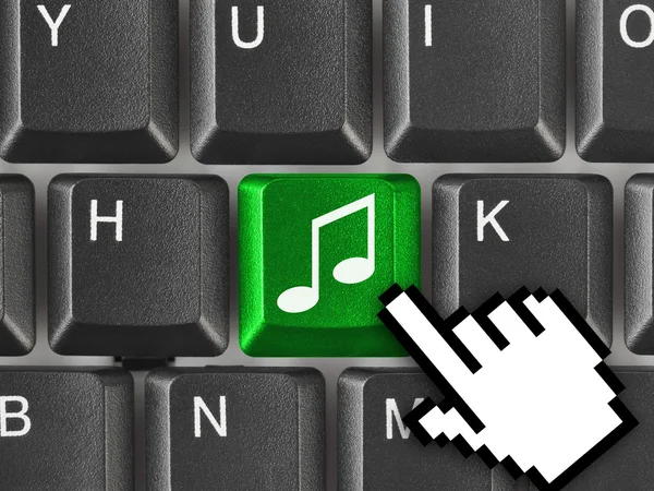 音楽のキーを持つコンピューターのキーボード — ストック写真