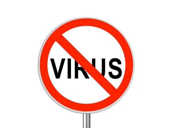 Signo redondo No Virus — Foto de Stock