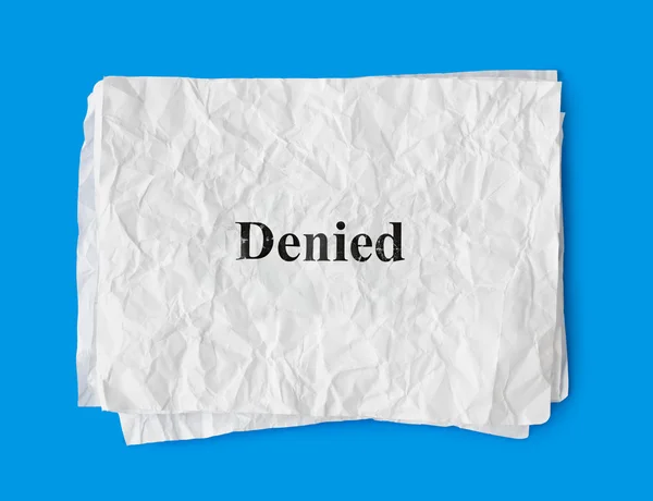Crumpled paper Denied — Stock Photo, Image