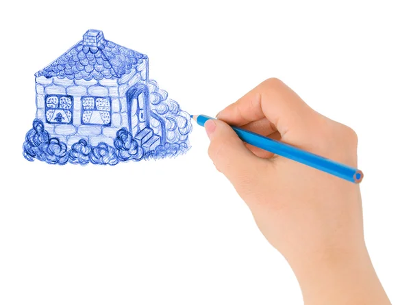 Kézi rajz ház — Stock Fotó