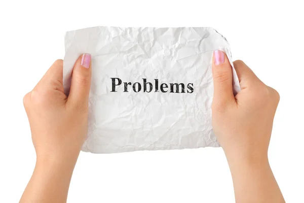Handen en papier problemen — Stockfoto