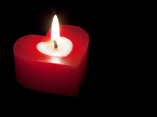 Herzförmige Kerze — Stockfoto
