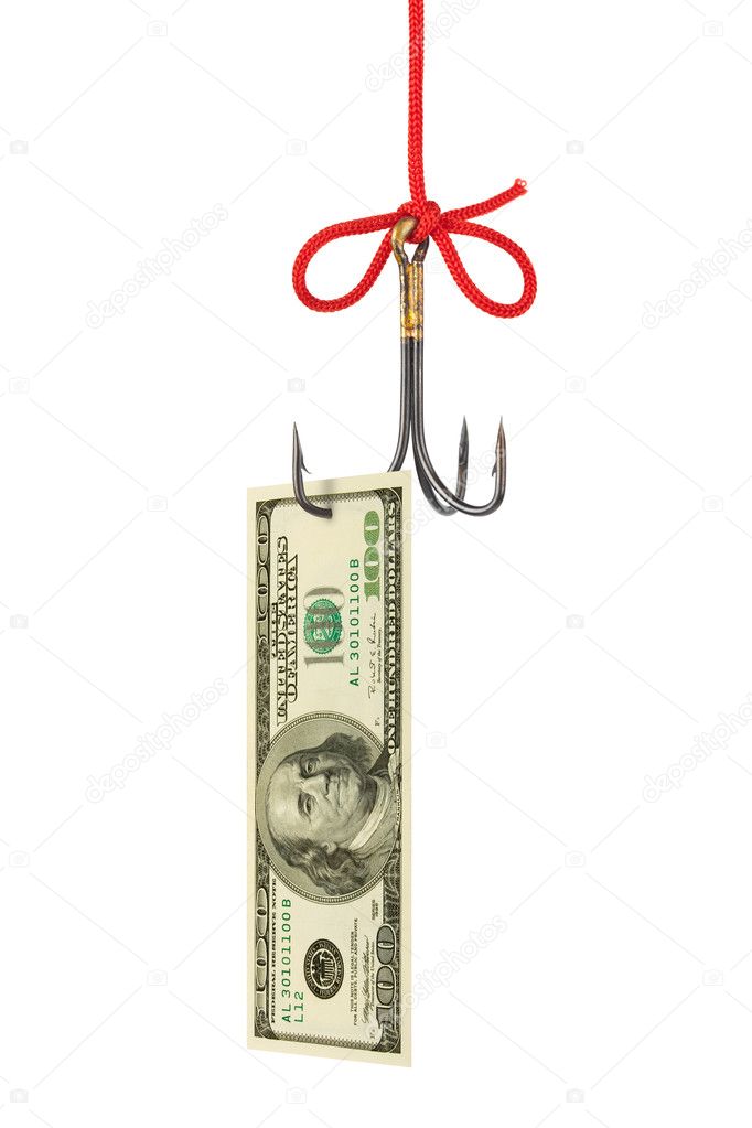 Fishing hook and money