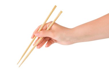 Hand with chopsticks clipart