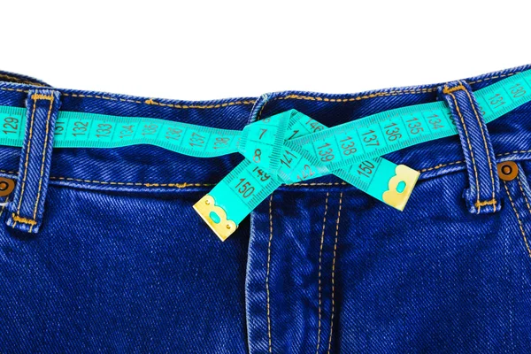 Jeans och måttband — Stockfoto
