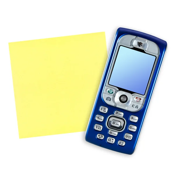 Мобильный телефон и бумага — стоковое фото