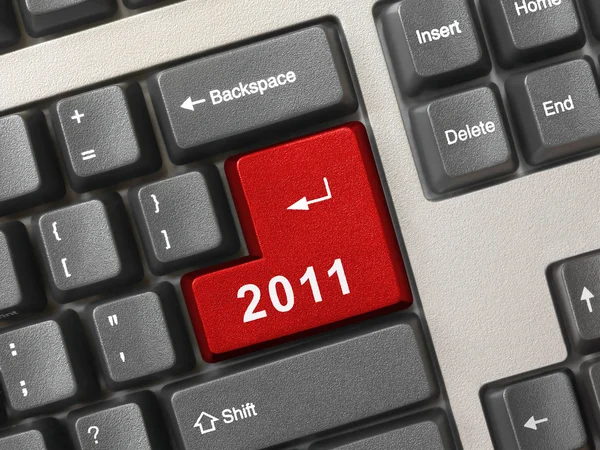 Клавиатура компьютера с клавишей 2011 года — стоковое фото