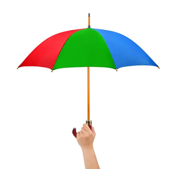 Hand with umbrella — Stock Photo, Image