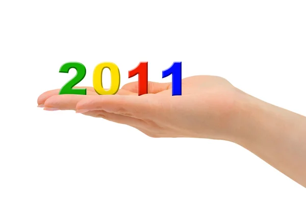 Numbers 2011 in hand — Stock Photo, Image