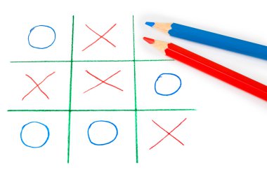 Noughts and crosses game clipart