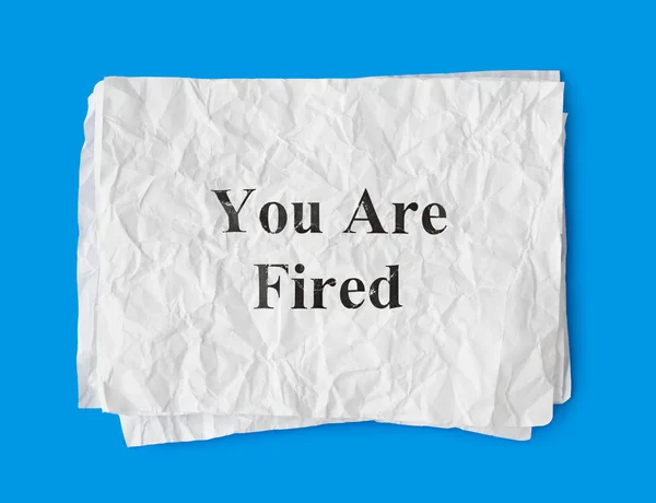 Carta che sei licenziato — Foto Stock