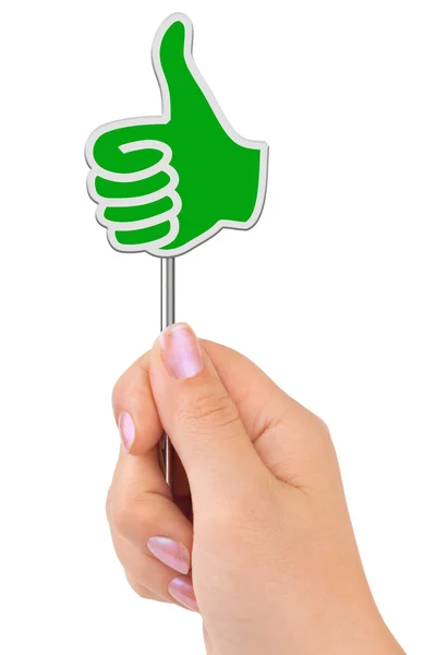 Thumb sign in hand — Stock Photo, Image
