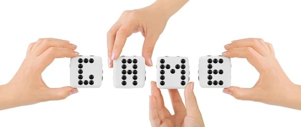 Hands and dices Game — Stock Photo, Image