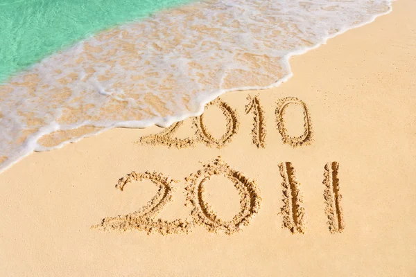 Numere 2011 pe plajă — Fotografie, imagine de stoc