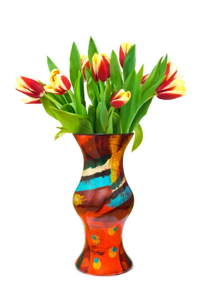 Flores tulipas em vaso — Fotografia de Stock