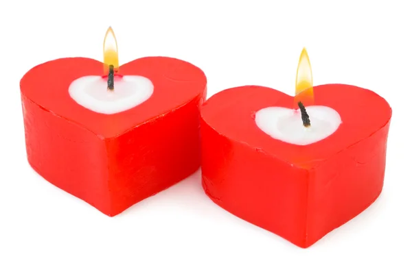 Herzförmige Kerzen — Stockfoto