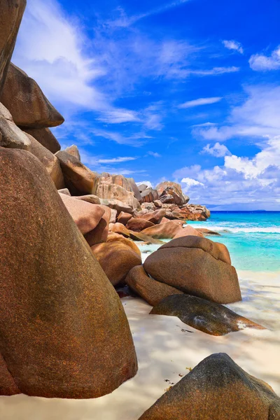 熱帯のビーチに石 — ストック写真