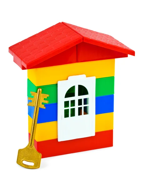 Speelgoed huis en sleutel — Stockfoto