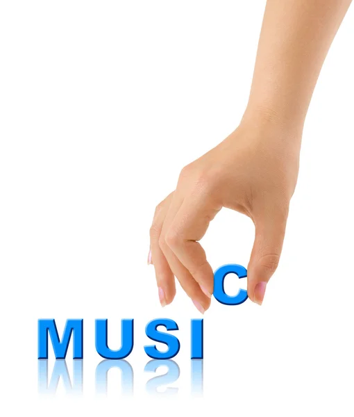 Hand and word Music — Stock Photo, Image