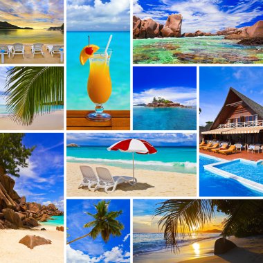 Collage of summer beach images clipart