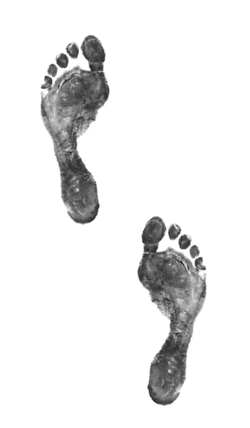 Footprints Isolerad Gnälla Bakgrund — Stockfoto