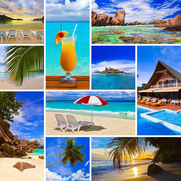 Collage de imágenes de playa de verano — Foto de Stock