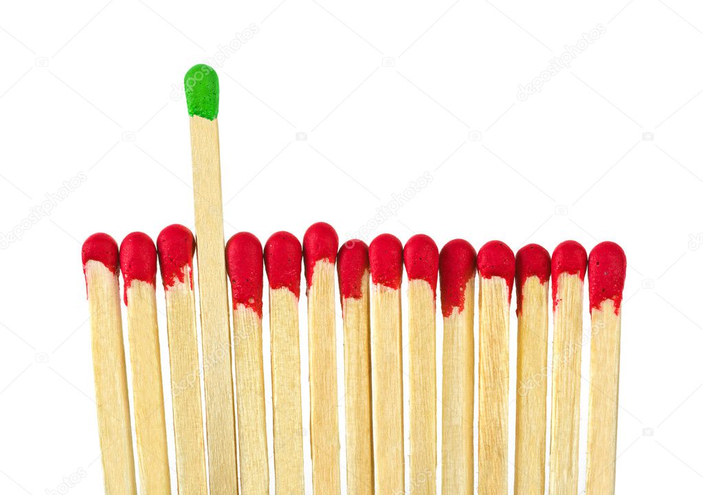 Matches - leadership concept isolated on white background