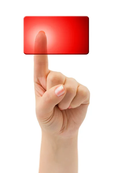 Hand and blank button — Stock Photo, Image