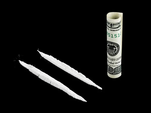 Cocaine and money — Stock Photo, Image