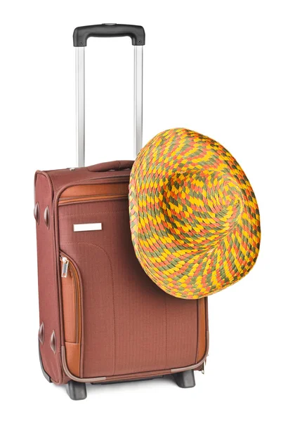 Travel Case Hat Isolated White Background — Stock Photo, Image